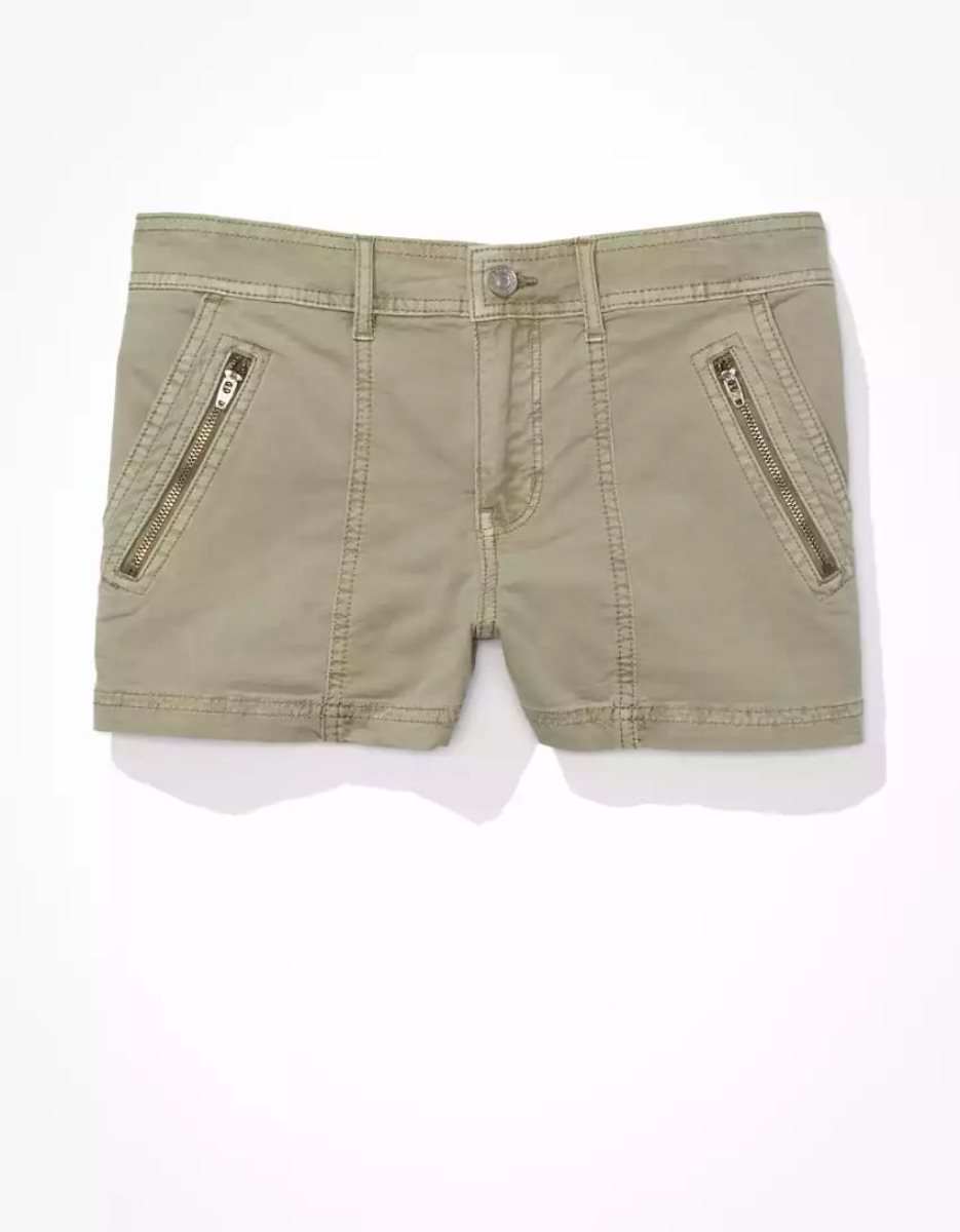 Shorts American Eagle AE Snappy Stretch Low-Rise Vert Olive Femme | HGR-78987363